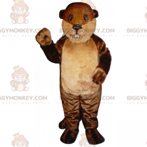 BIGGYMONKEY™ Langbärtiges Hamster-Maskottchen-Kostüm -