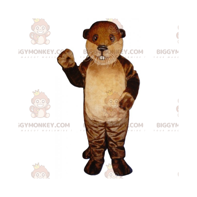 BIGGYMONKEY™ Costume da mascotte da criceto baffuto lungo -