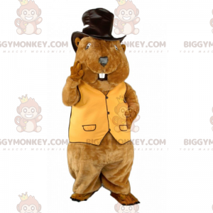 Hamster BIGGYMONKEY™ maskotkostume med hat - Biggymonkey.com