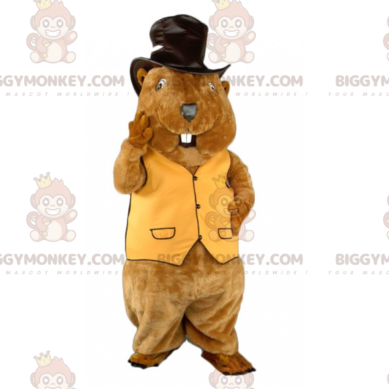 Disfraz de mascota de hámster BIGGYMONKEY™ con sombrero -