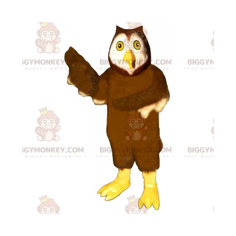 Costume de mascotte BIGGYMONKEY™ de hiboux aux pattes jaunes -