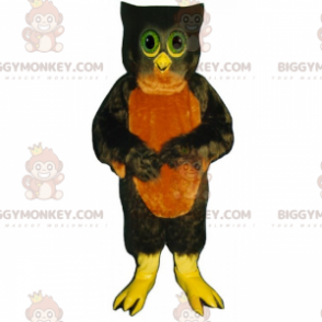 Traje de mascote de corujas de olhos verdes BIGGYMONKEY™ –