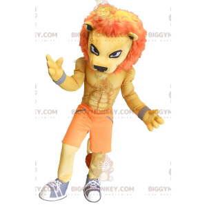 Muscle Orange Tiger BIGGYMONKEY™ Mascot Costume -