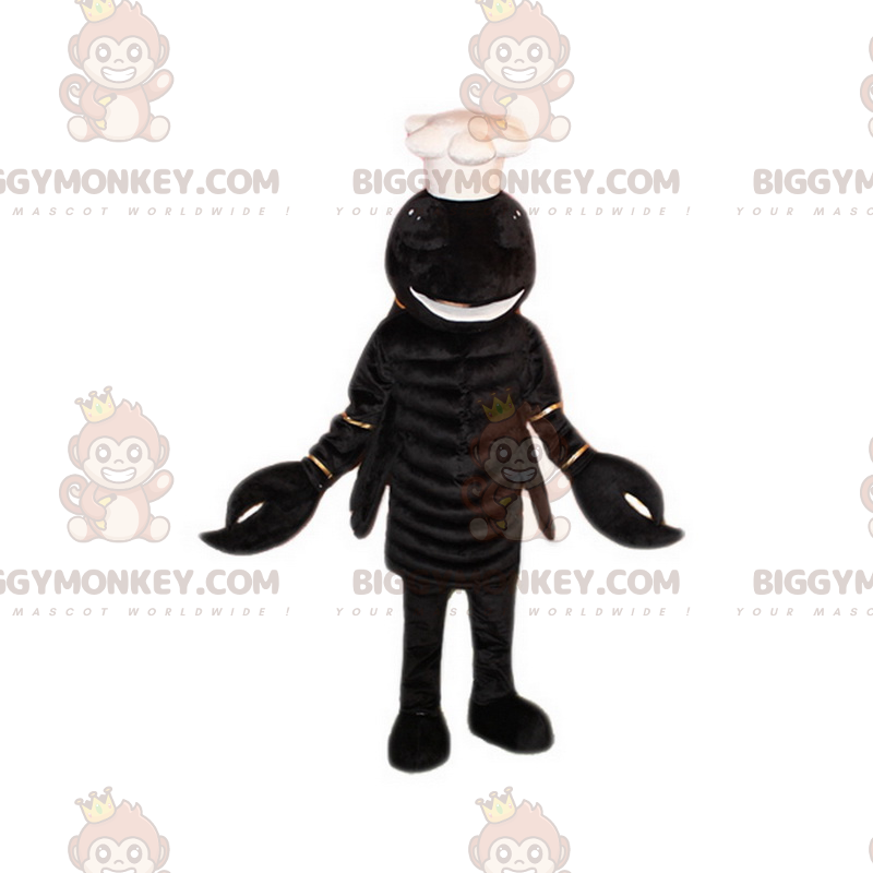 Black Lobster BIGGYMONKEY™ mascottekostuum met koksmuts -