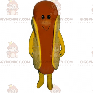 Hot Dog BIGGYMONKEY™ Mascot Costume with Smiling Face -