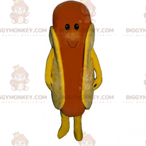 Hot Dog BIGGYMONKEY™ Maskottchenkostüm mit lächelndem Gesicht -