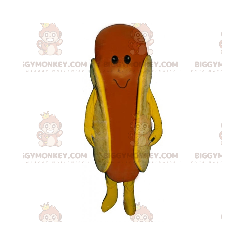 Hot Dog BIGGYMONKEY™ maskotkostume med smilende ansigt -