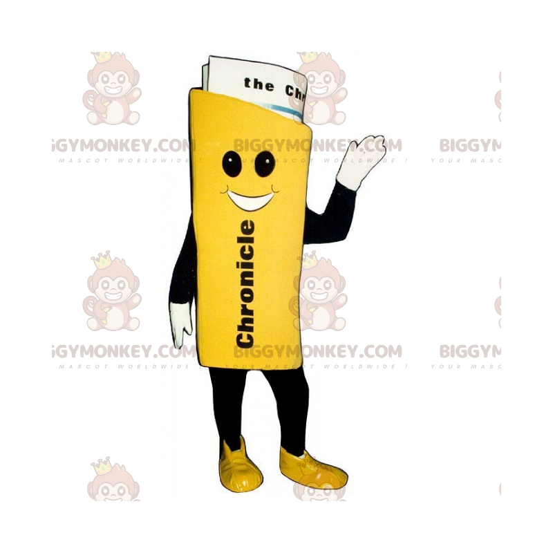 Costume de mascotte BIGGYMONKEY™ de journal souriant -