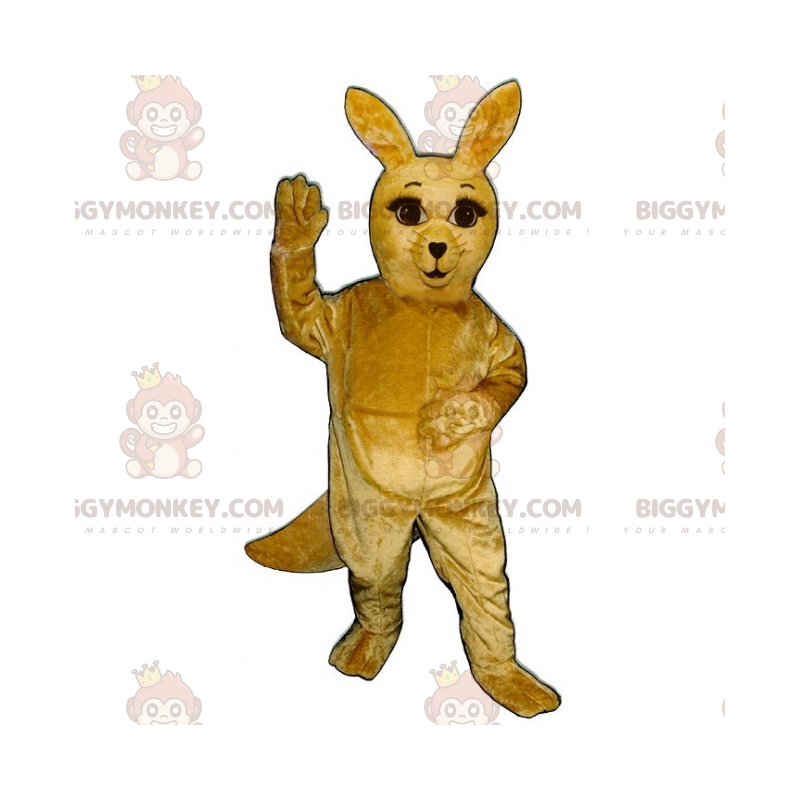 Kostým maskota klokana BIGGYMONKEY™ s dlouhými řasami –
