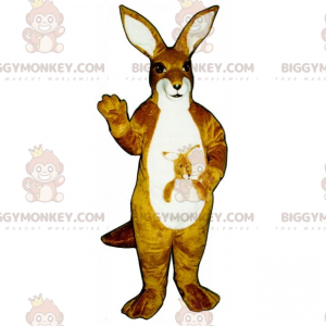 Kangoeroe met baby BIGGYMONKEY™ mascottekostuum -