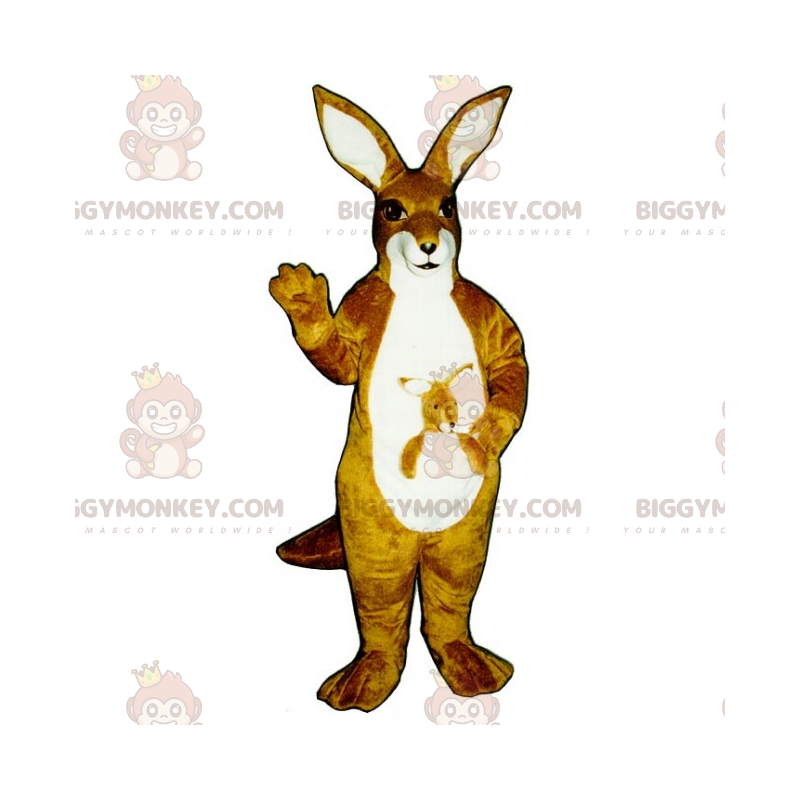 Costume da mascotte canguro con bambino BIGGYMONKEY™ -