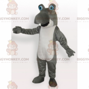 BIGGYMONKEY™ Sjovt maskotkostume i grå og hvid haj -