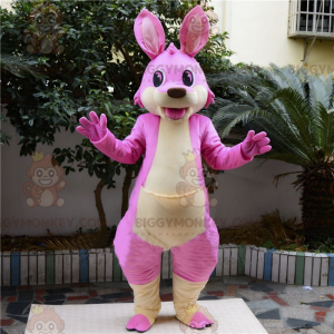 Costume da mascotte canguro rosa BIGGYMONKEY™ - Biggymonkey.com