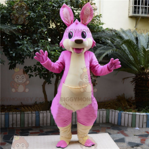 Fantasia de mascote de canguru rosa BIGGYMONKEY™ –