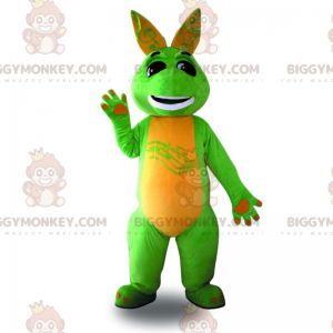 Costume de mascotte BIGGYMONKEY™ de kangourou souriant et vert