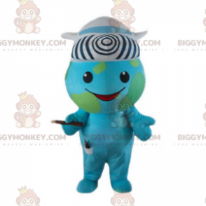 Earth BIGGYMONKEY™ Mascot Costume with Airplane Hat -