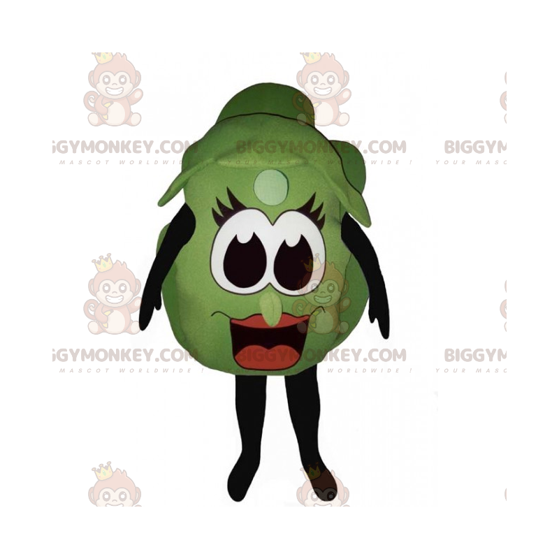 Traje de mascote Lettuce BIGGYMONKEY™ com rosto sorridente –