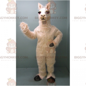 Disfraz de mascota BIGGYMONKEY™ de llama blanca y patas negras