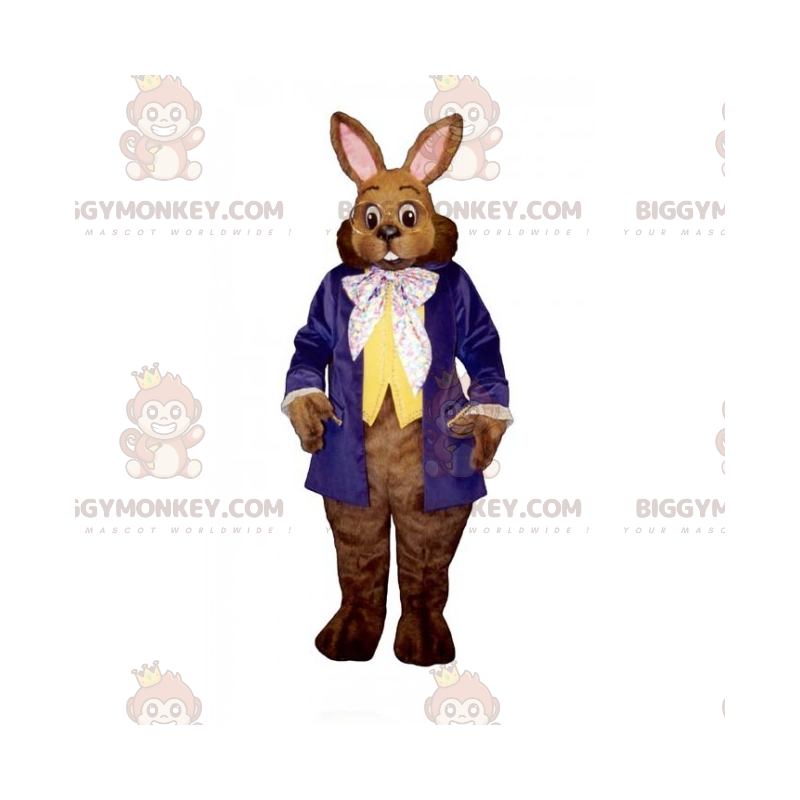 Costume de mascotte BIGGYMONKEY™ de lapin aux lunettes rondes -
