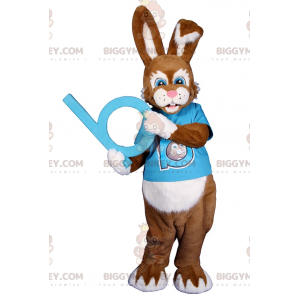 Blue Eyed Bunny BIGGYMONKEY™ Maskottchenkostüm mit T-Shirt -