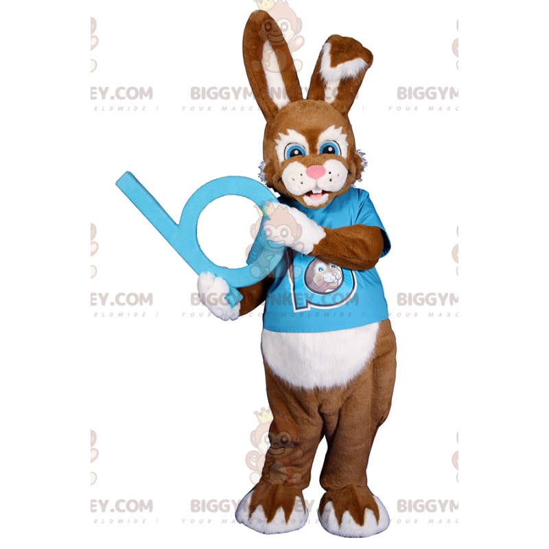 Blue Eyed Bunny BIGGYMONKEY™ Mascot Costume with Tee Shirt -