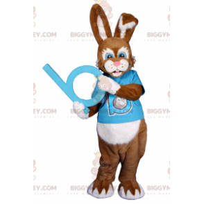 Blue Eyed Bunny BIGGYMONKEY™ maskotkostume med t-shirt -