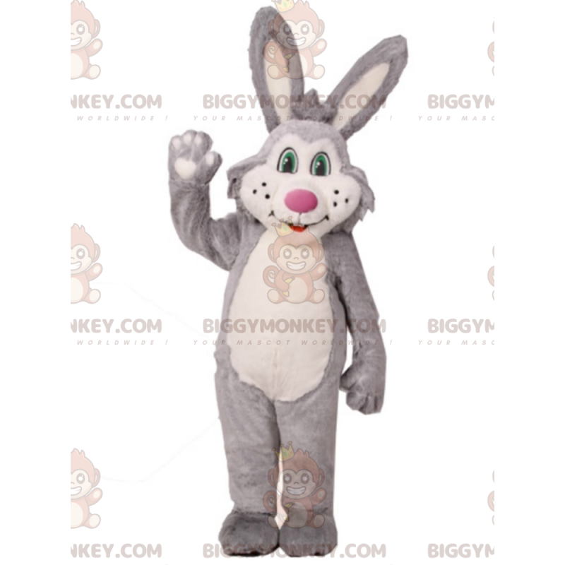 Costume de mascotte BIGGYMONKEY™ de Lapin aux yeux verts et nez