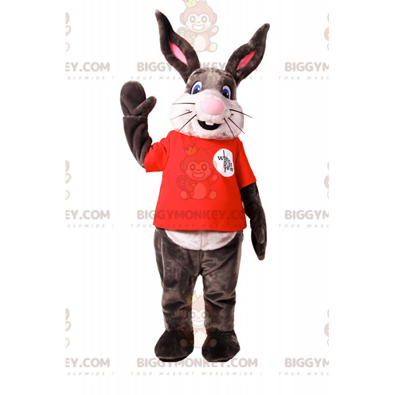 Costume da mascotte Bunny BIGGYMONKEY™ con grande sorriso e