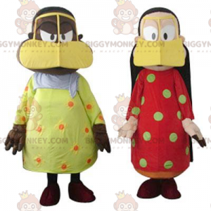 2 mascote BIGGYMONKEY™ de mulheres orientais muito coloridas –