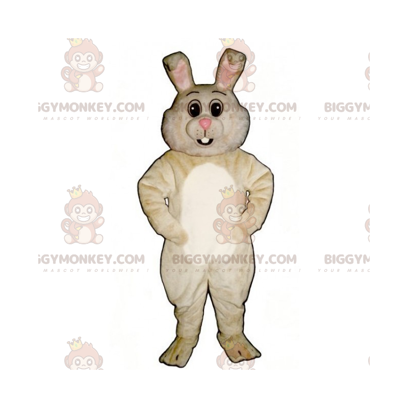 Costume de mascotte BIGGYMONKEY™ de lapin beige et ventre blanc