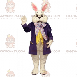 Costume de mascotte BIGGYMONKEY™ de lapin blanc Alice aux Pays