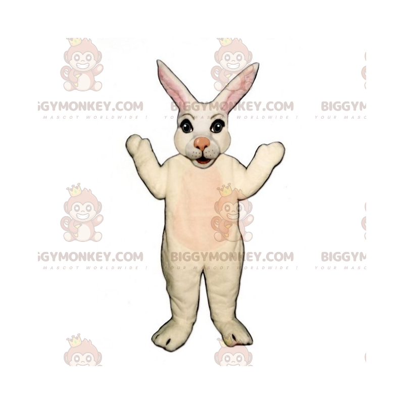 Costume mascotte BIGGYMONKEY™ coniglio bianco dal naso rosa -