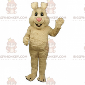 Pink Nosed Beige Bunny BIGGYMONKEY™ maskottiasu -