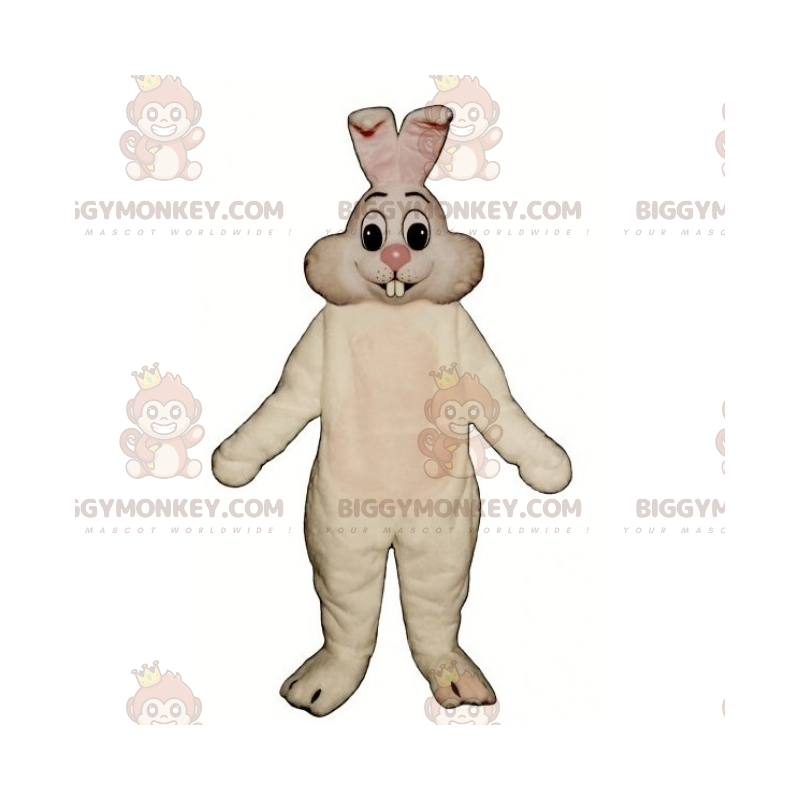 Costume de mascotte BIGGYMONKEY™ de lapin blanc au nez rose -