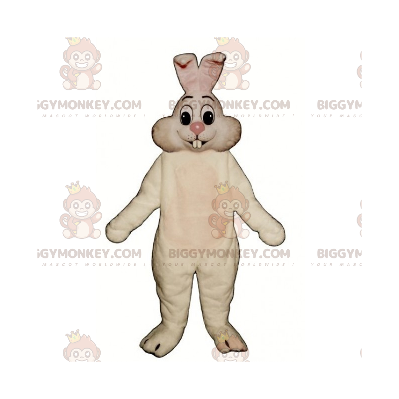 Wit konijn BIGGYMONKEY™ mascottekostuum met roze neus -