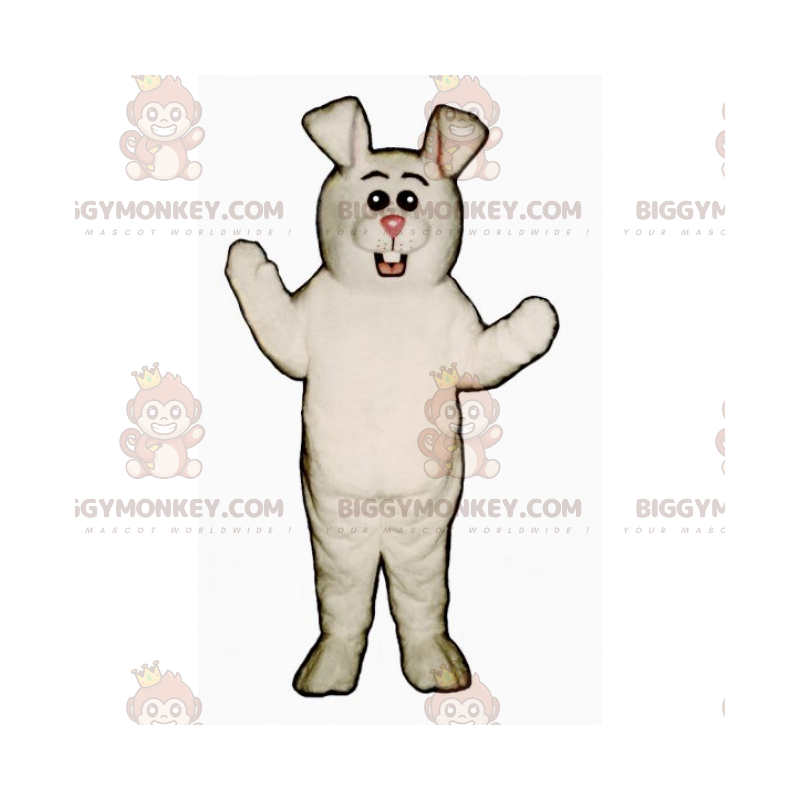 BIGGYMONKEY™ Costume da mascotte Coniglio bianco con naso rosa