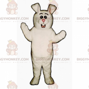 Fantasia de mascote BIGGYMONKEY™ Coelho branco com nariz rosa e