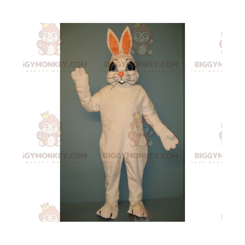 Costume de mascotte BIGGYMONKEY™ de lapin blanc aux grandes