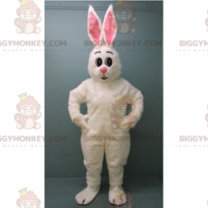 White Rabbit With Big Pink Ears BIGGYMONKEY™ Mascot Costume –