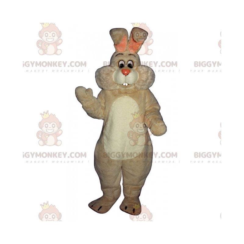 Big Cheeked White Rabbit BIGGYMONKEY™ Maskottchen-Kostüm -