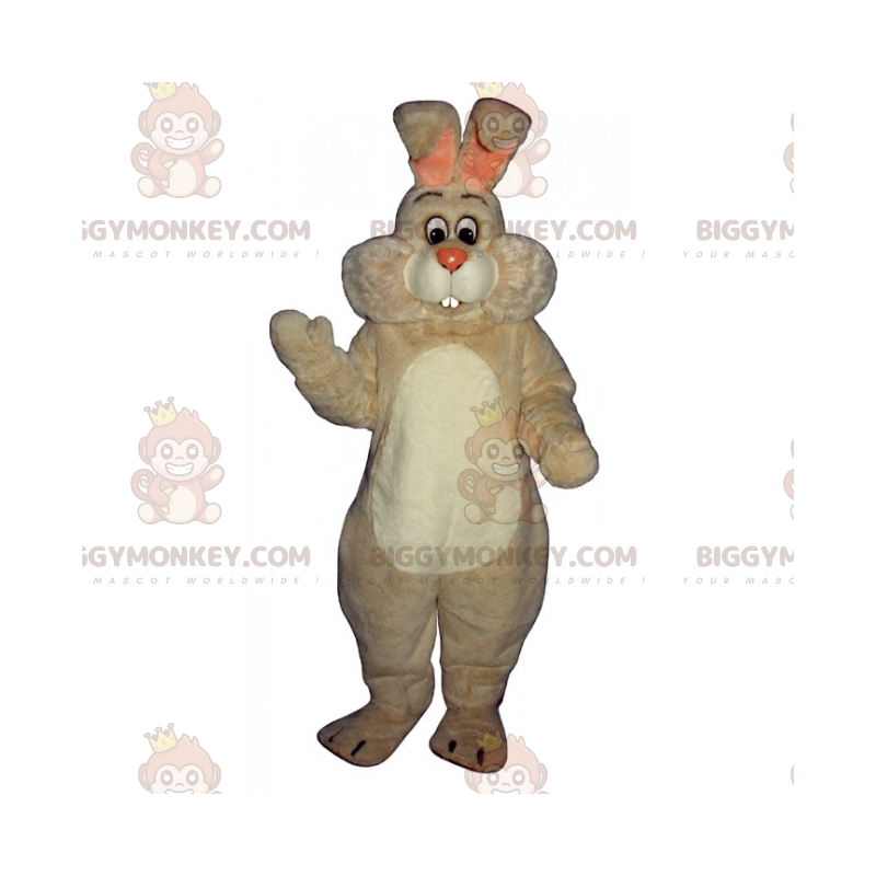 Costume da mascotte BIGGYMONKEY™ coniglio bianco dalle guance