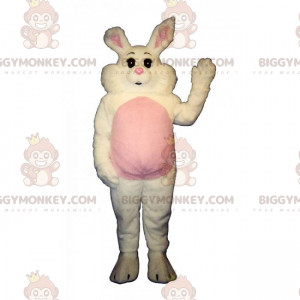Disfraz de mascota Big Soft Cheeked White Rabbit BIGGYMONKEY™ -