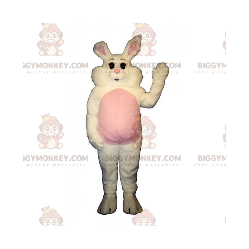 Disfraz de mascota Big Soft Cheeked White Rabbit BIGGYMONKEY™ -