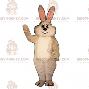 BIGGYMONKEY™ wit konijn met roze oren mascottekostuum -