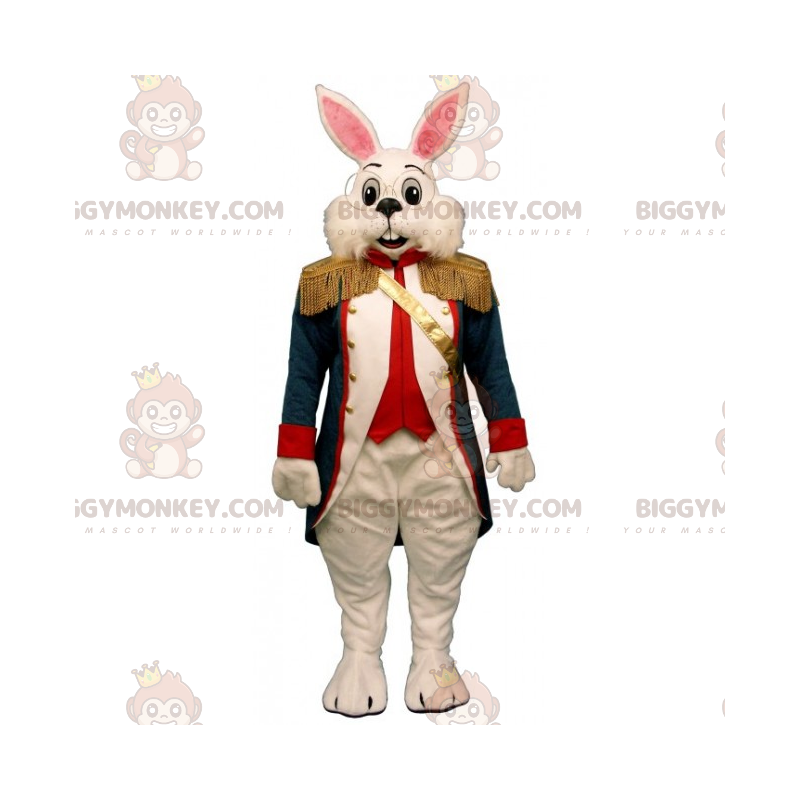 Costume da mascotte BIGGYMONKEY™ coniglio bianco con mantello