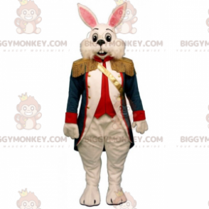 Weißer Hase BIGGYMONKEY™ Maskottchen Kostüm mit Mantel 17.