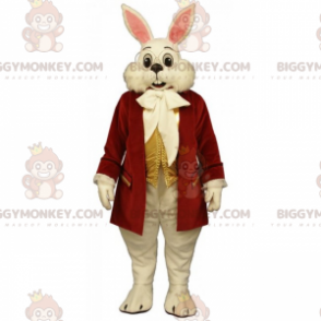 BIGGYMONKEY™ Costume da mascotte Coniglio bianco con mantello