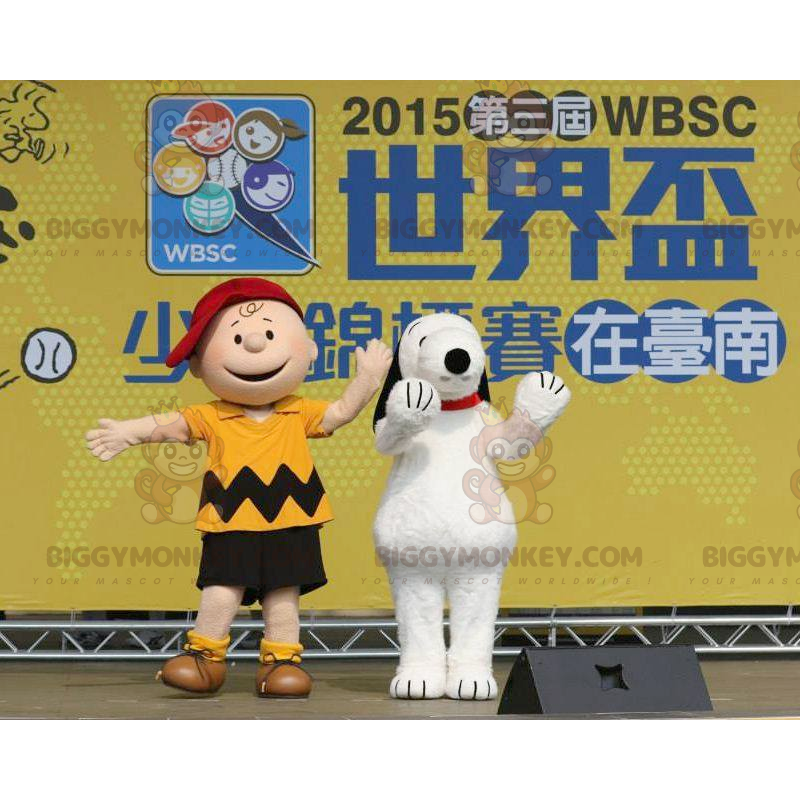 2 beroemde BIGGYMONKEY's mascotte van Charlie Brown en Snoopy -