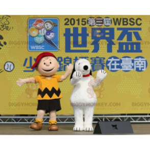 2 berömda BIGGYMONKEY™s maskot av Charlie Brown och Snoopy -