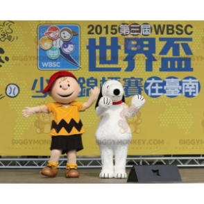 2 famous BIGGYMONKEY™s mascot of Charlie Brown and Snoopy –